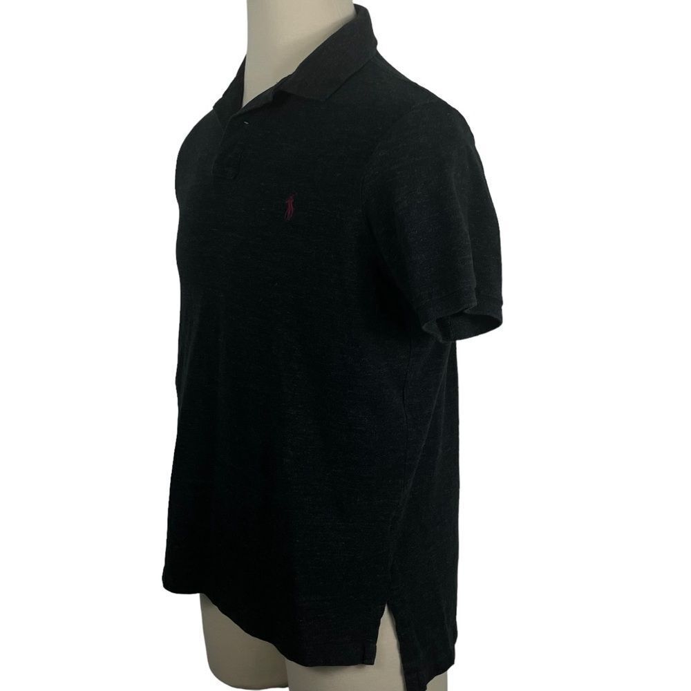 Men's Polo Ralph Lauren Black Heather Custom-Slim Fit 100% Cotton Polo XL - Picture 4 of 6